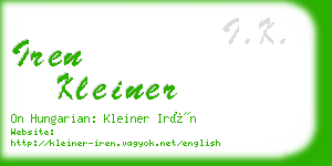 iren kleiner business card